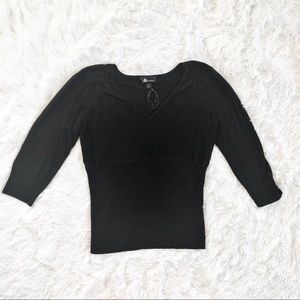 AB Studio Size Medium Black Sweater with Pendant